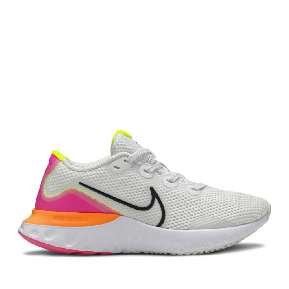 Nike Renew Run Running Shoe Platinum Pink Blast White Black Orange Yellow Neon
